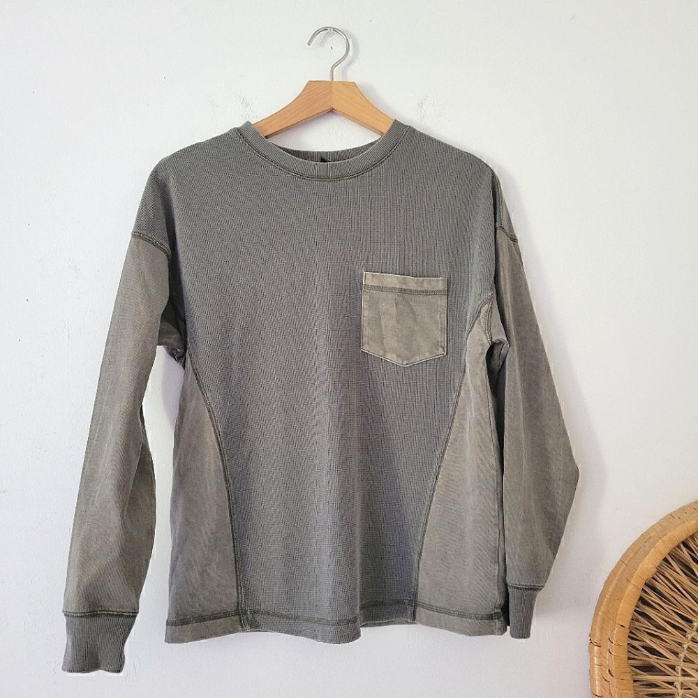 Wild Fable Army Green Top Waffle Weave XS Pocket